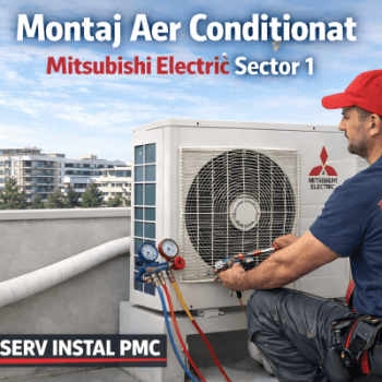 Echipă specializată în montaj Mitsubishi Electric în Sector 1