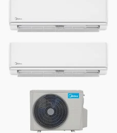 Aer condiționat Midea AG2Dura unitate internă split de perete multi-split - vedere frontală cu lamele deschise