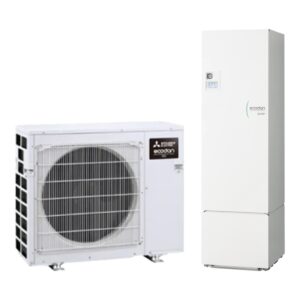 Pompă de căldură Mitsubishi Ecodan Multi Comfort (split): unitate exterioară și modul cu boiler 200 L