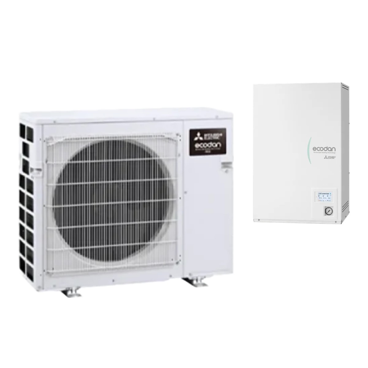 Mitsubishi Ecodan Multi Comfort (split) – unitate exterioară + modul hidronic de perete (fără boiler) Pompă de căldură Mitsubishi Ecodan Multi Comfort (split): unitate exterioară și modul hidronic de perete (fără boiler)