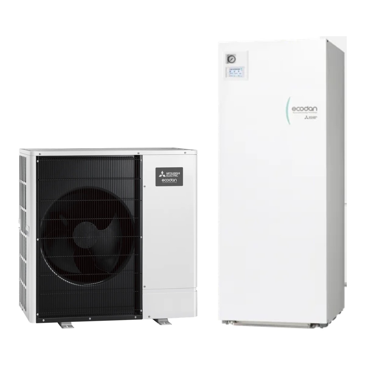 Mitsubishi Ecodan R290 (monobloc) – unitate exterioară + modul cu boiler 200 L Pompă de căldură Mitsubishi Ecodan R290 (monobloc): unitate exterioară și modul cu boiler 200 L