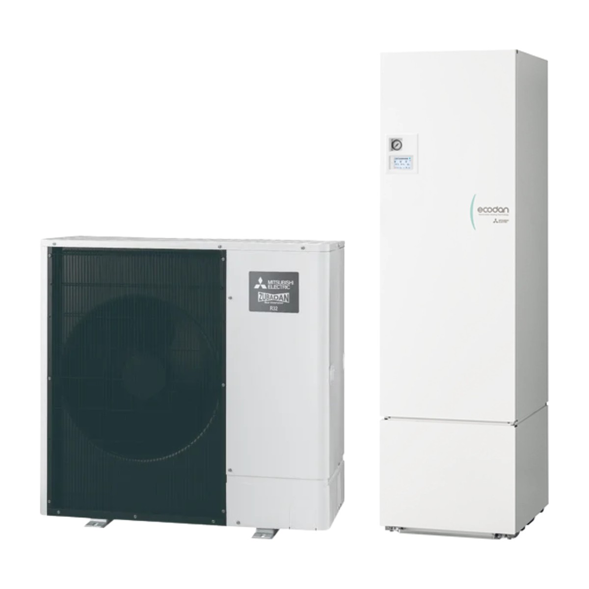 Mitsubishi Ecodan Zubadan (split) – unitate exterioară + modul cu boiler 200 L Pompă de căldură Mitsubishi Ecodan Zubadan (split): unitate exterioară și modul cu boiler 200 L