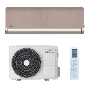 Aer condiționat Fisher Art auriu cu panou textil maro-auriu, set complet