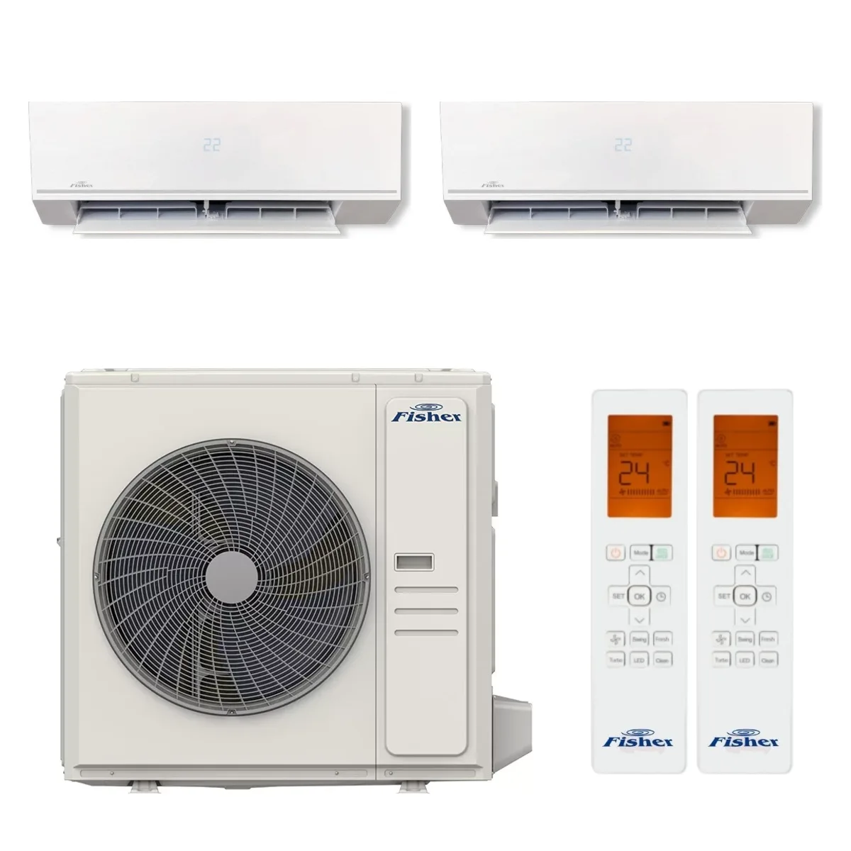 Set multisplit Fisher Comfort Plus 2 unități 2×12000 BTU Set multisplit Fisher Comfort Plus 2 unități 2×12000 BTU