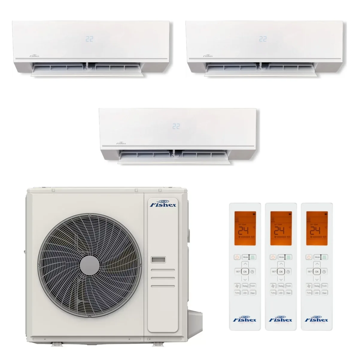 Set multisplit Fisher Comfort Plus 3 unități 3×9000 BTU Set multisplit Fisher Comfort Plus 3 unități 3×9000 BTU