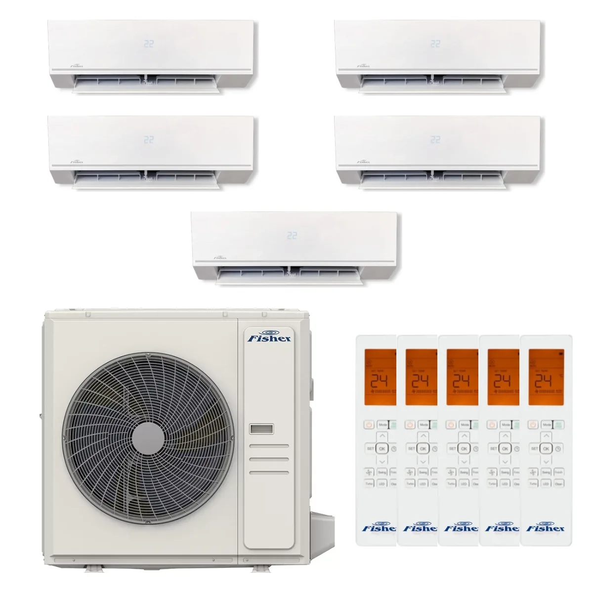 Set multisplit Fisher Comfort Plus 5 unități 5×9000 BTU Set multisplit Fisher Comfort Plus 5 unități 5×9000 BTU