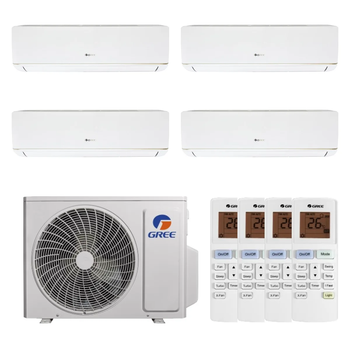 Multisplit Gree Free Match 4 unități 3×9000+12000 BTU Multisplit Gree Free Match 4 unități 3×9000+12000 BTU