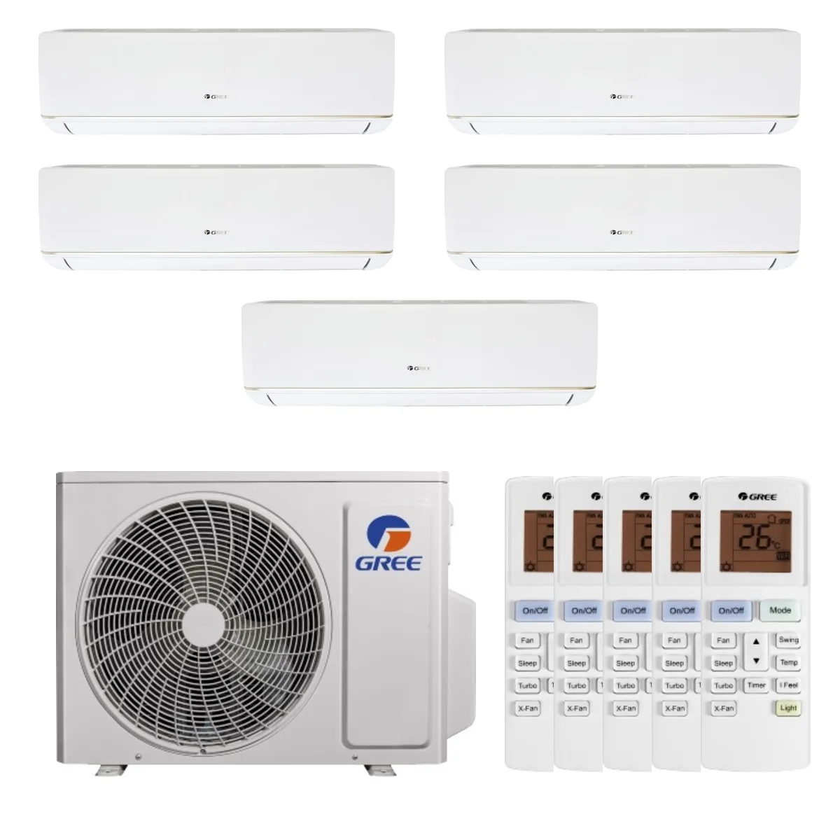 Multisplit Gree Free Match 5 unități 5×9000 BTU Multisplit Gree Free Match 5 unități 5×9000 BTU