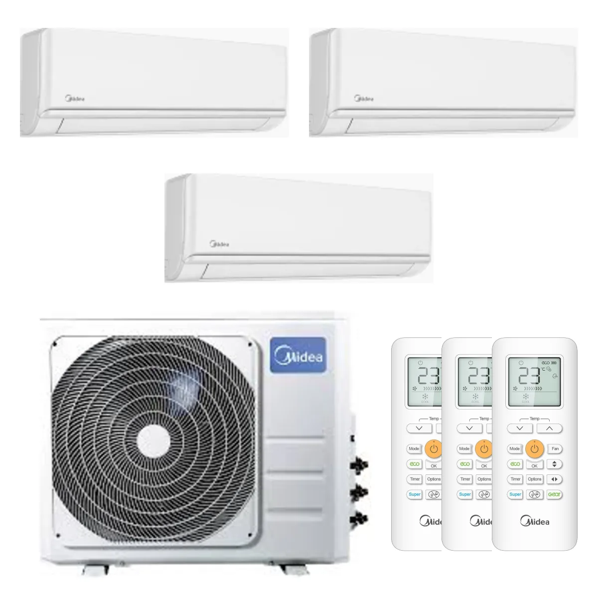 Set multisplit Midea Xtreme Dura 3 unități 2×9000+12000 BTU Set multisplit Midea Xtreme Dura 3 unități 2×9000+12000 BTU