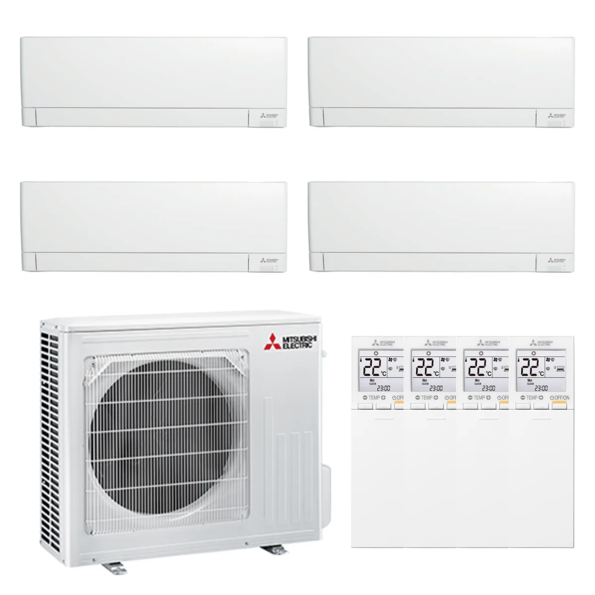 Set multisplit multisplit Mitsubishi Electric MSZ-AY 4 unități 4×9000 BTU Set multisplit multisplit Mitsubishi Electric MSZ-AY 4 unități 4×9000 BTU